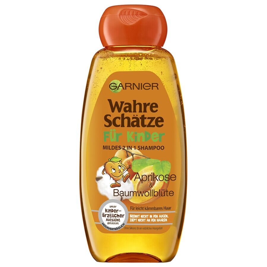 Garnier Wahre Schätze Mildes Shampoo für Kinder 2-in-1 Aprikose und Baumwollblüte 300.0 ml