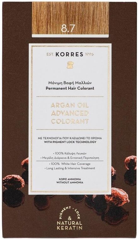 Korres natural products ARGAN OIL Hochentwickelte Haarcoloration Nr.8.7 Toffee 145.0 ml