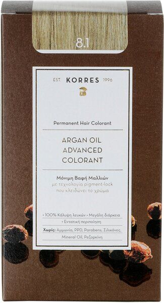 Korres Arganöl Hochentwickelte Coloration 3er Set 8.1 Hellblond Asch