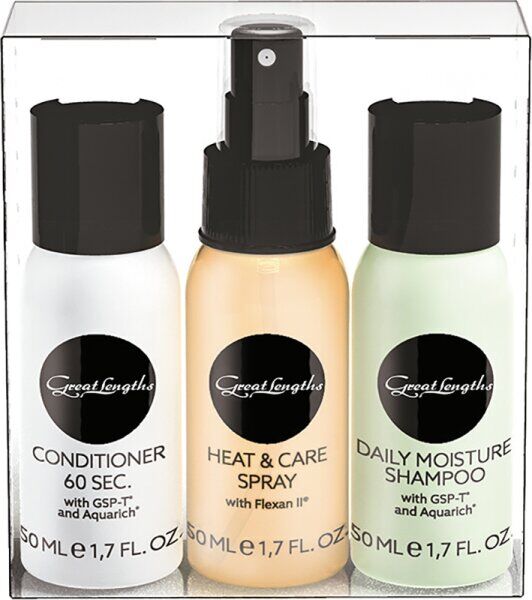 Great Lengths Reiseset mit Shampoo, Conditioner und Care Spray 3 x 50