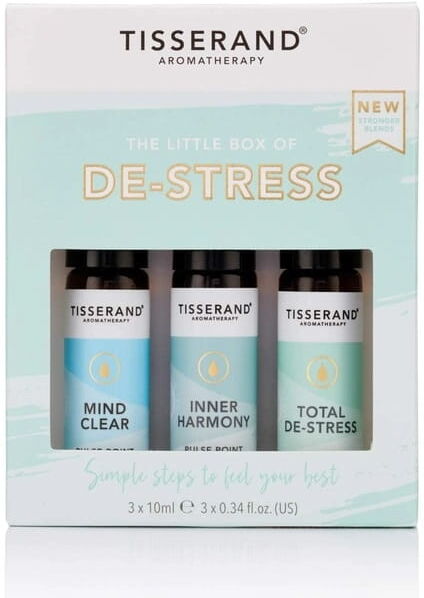 Tisserand Aromatherapy The Little Box of De-Stress Zestaw olejków eterycznych roll on na odprężenie 3 x 10 ml