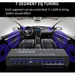 TOMTOP JMS Professional 7 Band Car Equalizer Multifunctional Car Audio EQ Tuning Crossover Amplifier