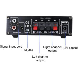 TOMTOP JMS AS-22 12Volt Compact Size Audio Power Amplifier Portable Sound Amplifier Speaker Amp for Car and