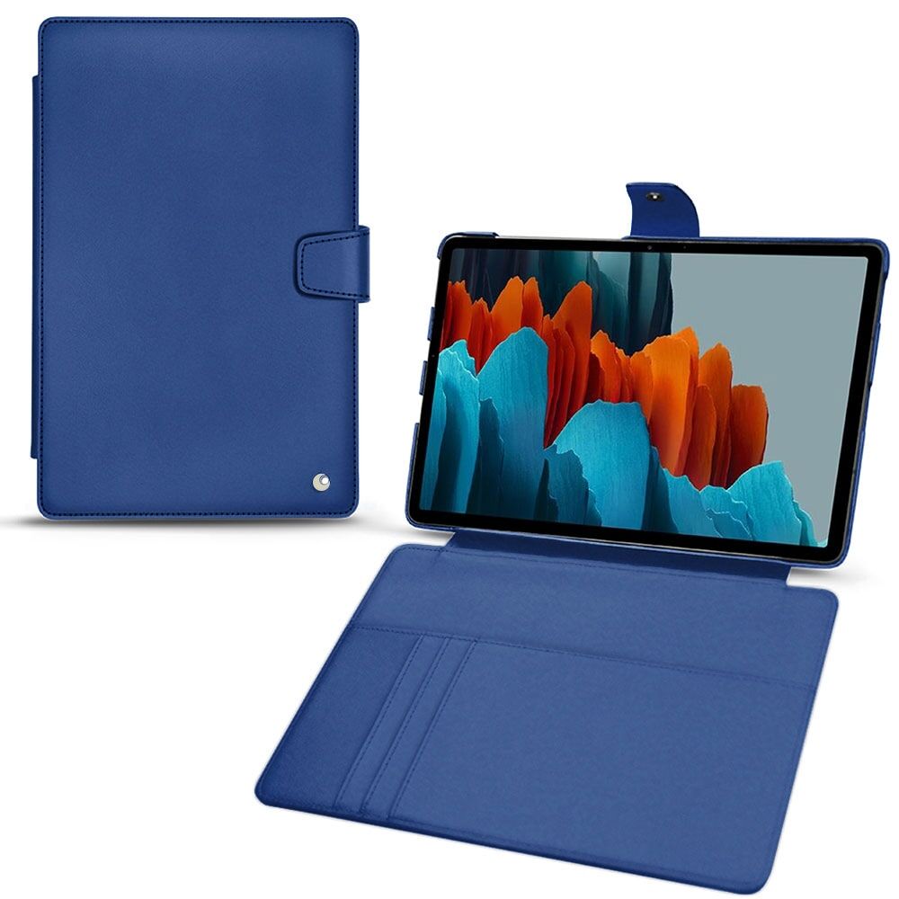 Noreve Lederschutzhülle Samsung Galaxy Tab S7+ Perpétuelle Bleu océan