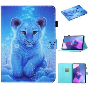 My Store For Lenovo Tab P12 2023 / TB370FU Coloured Drawing Stitching Smart Leather Tablet Case(Little Tiger)