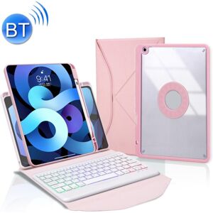 High Discount Z102BS Pen Slot Lommelygte Bluetooth Keyboard Læder Tablet Case til iPad 10.2 2021/2020/2019(Pink)