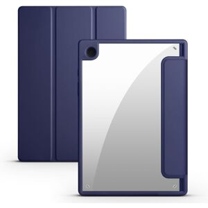 shopseez For Samsung Galaxy Tab A8 3-folding Acrylic Smart Leather Tablet Case(Dark Blue)