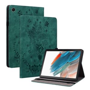 shopseez Samsung Galaxy Tab S6 Lite P610 Butterfly Rose Præget læder Smart Tablet Taske (grøn)