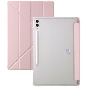 My Store Samsung Galaxy Tab S9 FE + klar akryldeformation læder tablet taske (pink)