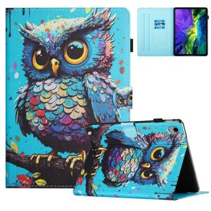 My Store For iPad 10th Gen 10.9 2022 Colored Drawing Stitching Leather Tablet Smart Case(Owl)