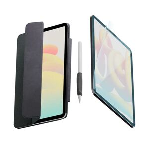 iPad Air (2022 / 2020) / Pro 11 (2022 / 2021 / 2020 / 2018) Paperlike+ Folio Bundle m. Flipcover, Skærmbeskyttelse & Stylus Pen Greb - Sort / Gennemsigtig