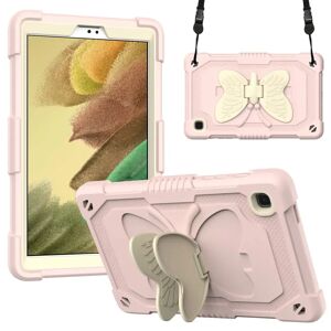 TABLETCOVERS.DK Samsung Galaxy Tab A7 Lite Børne Cover - Butterfly Kickstand Cover - Pink & Grå