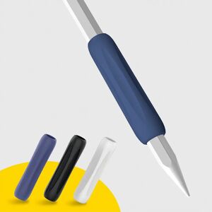 doodroo Silikone Grip Holder til Apple Pencil 1 & 2 Gen. - 3-Pak - Sort / Hvid / Blå