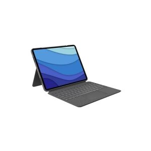 Logitech®   Combo Touch - Tastatur og folio-kasse - med trackpad - bagbelyst - Apple Smart connector - QWERTY - Pan Nordic - oxford-grå - for Apple 12.9-inch iPad Pro (5. generation)