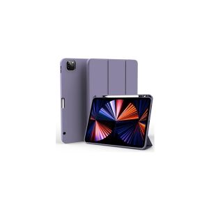 eSTUFF Miami - Flipomslag til tablet - polykarbonat, polyuretan-læder, termoplastisk polyuretan (TPU) - lilla, klar - for Apple 11-inch iPad Pro (3. generation, 4. generation)