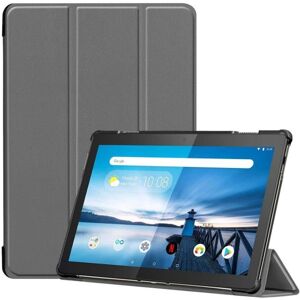 Generic Lenovo Tab M10 tre-folds læder etui - Grå Silver grey