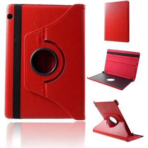 Generic Huawei MediaPad T5 litchi læder flip etui - Rød Red