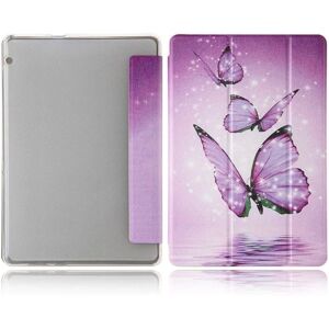 Generic Huawei MediaPad T5 tri-fold mønster læder flip etui - lille somm Purple