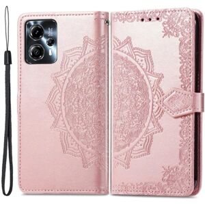 Generic Mandala Motorola Moto G23 / G13 Flip Etui - Rødguld Pink