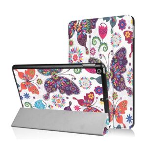 Generic iPad (2017) stilrent og sikkert læder etui - Sommerfugle og blom Multicolor