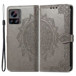 Generic Mandala Motorola Edge 30 Ultra / X30 Pro Flip Etui - Grå Silver grey