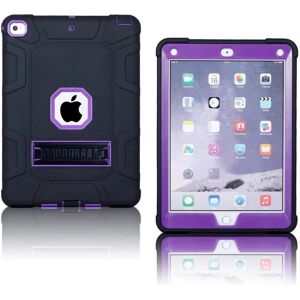 Generic iPad (2018) armor defender silikone etui - lilla / Sort Purple