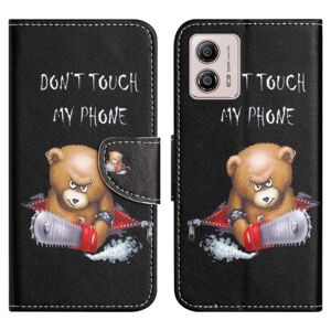 Generic Wonderland Motorola Moto G73 Flip Etui - Bjørn Black