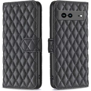 Generic Rhombus mat Google Pixel 7a flip etui - Sort Black