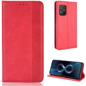 Generic Bofink Vintage Asus Zenfone 8 Læder Etui - Rød Red