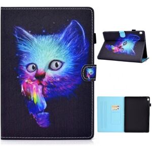 Generic Lenovo Tab M10 Cool Mønster Læder Flip Etui - Kat Multicolor