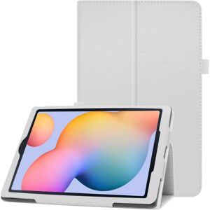 Generic Samsung Galaxy Tab S6 Lite litchi tekstur læder flip taske - Hvi White