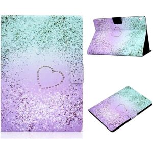 Generic Lenovo Tab M10 Mønster Tryk Læder Etui - Glitrende Element og Hj Purple