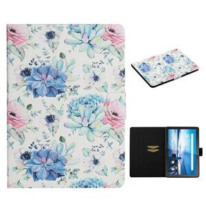 Generic Lenovo Tab M10 Cool Flower Læder Etui - Blå Blomst Multicolor