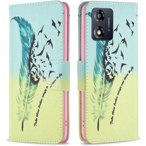 Generic Wonderland Motorola Moto E13 Flip Etui - Fjer Green