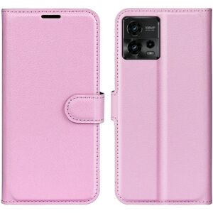 Generic Klassisk Motorola Moto G72 Flip Etui - Lyserød Pink