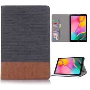 Generic Samsung Galaxy Tab S5e lædercover med splejset krydstekstur - so Black