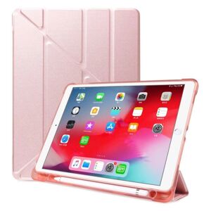 Generic iPad 10.2 (2019) origami læder flip etui - Rødguld Pink