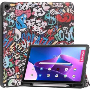 MTK Til Lenovo Tab M10 Plus (Gen 3) Trifoldet Stativdæksel - Graffit Multicolor