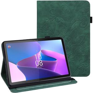 Til Lenovo Tab P11 Gen 2 prægning Dropsikkert tabletcover PU læder pungetui med stativ Green