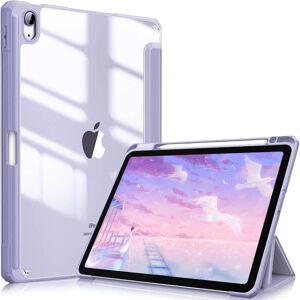 Apple Etui til iPad Air 2022 5. generation 10,9 tommer/iPad Air 4 2020 - Gennemsigtigt cover [Opbevaring og stylus-opladning] Stødsikker Auto Sleep/Wake C