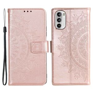 SKALO Motorola Moto G52 Mandala Flip Cover - Rosa guld Pink gold