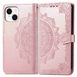 SKALO iPhone 14 Mandala Flip Cover - Rosa guld Pink gold