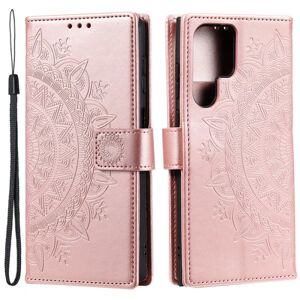 SKALO Samsung S24 Ultra Mandala Flip Cover - Rosa guld Pink gold