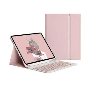 Apple Taske med tastatur til Ipad 9th 8th 7th 10,2 tommer 2021 2020 2019 Pink Pink