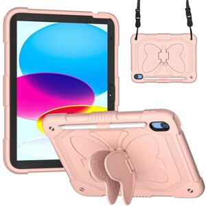 A-One Brand iPad 10.9 (2022) etui Butterfly Hybrid med skulderrem - Pink