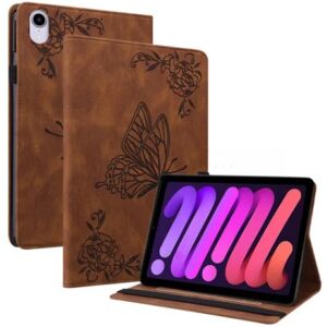 A-One Brand iPad mini 6 (2021) Etui Imprinted Butterfly Flower - Brun