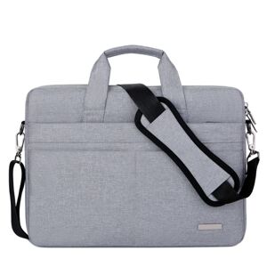 Grå bærbar taske 15,6 tommer vandtæt dokumentmappe PC taske Tablet Computer Satchel Skuldertaske Gave til mænd Kvinder College Class Work Business Travel, 41cm