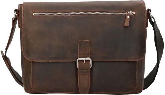 Leonhard Heyden Salisbury Bolso bandolera piel 34 cm compartimento Laptop braun