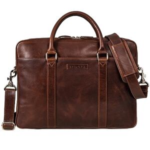 STILORD 'Caleb' Sacoche ordinateur portable 16 pouces cuir Vintage Sac bandoulière Femmes Sac Hommes Sac affaires Porte-documents, Couleur:sonora cognac - Publicité