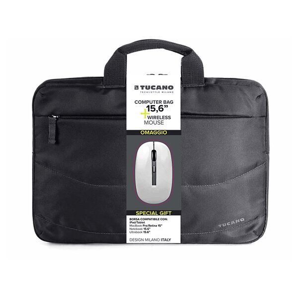 tucano borsa notebook  bundle bag+mouse wireless